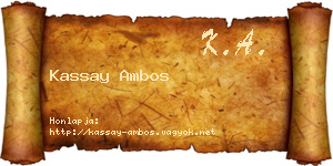 Kassay Ambos névjegykártya